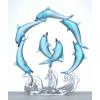 Frosted Blue Glass Dolphins Figurine wholesale