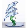 Frosted Blue Glass Dolphins On Wave wholesale