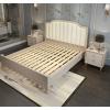 Upholstered Fabric Headboard Footboard Platform Bed