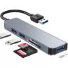 Aluminum USB 3.0 Hub With SD TF Card Reader For Laptop Phone