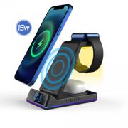 Wholesale 2022 IPhone Wireless Charger With Alarm Clock, Night Lamp 