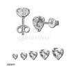 925 Sterling Silver High Quality Heart Clear CZ Stud Earring