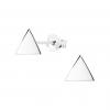 Silver Triangle Geometric Design Stud Earrings 