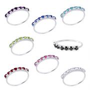 Wholesale Seven Crystal Silver Nose Hoop
