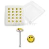 Smiley Face Nose Stud Silver 