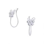 Wholesale Butterfly Non Piercing Fake Nose Ring Crystal Silver