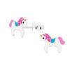 Unicorn Stud Earrings Pink Blue Enamel Silver For Kids