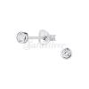 Silver Round Stud Earrings With Cubic Zirconia