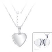 Wholesale Silver Flat Heart Locket Chain Necklace 