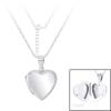 Silver Flat Heart Locket Chain Necklace  wholesale