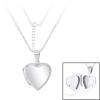 Silver Flat Heart Locket Chain Necklace 