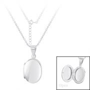 Wholesale Silver Round Shinny Locket Chain Necklace  