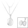 Silver Round Shinny Locket Chain Necklace  