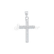 Wholesale  Silver Trendy CZ Stone Fitted Cross Pendant
