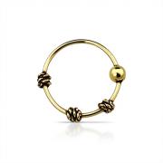 Wholesale Silver 18K GP Ball Bead Twisted Chain Nose Hoop 
