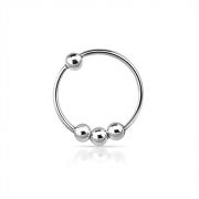 Wholesale 925 Sterling Silver Ball Bead Hoop Nose Ring 