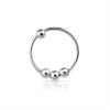925 Sterling Silver Ball Bead Hoop Nose Ring 