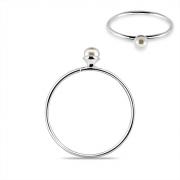 Wholesale Sterling Silver Pearl Fitted Nose Hoop