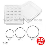 Wholesale Silver Plain Bead Nose Hoops 