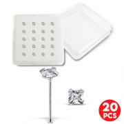 Wholesale 925 STERLING SILVER SQUARE 2 Mm CZ NOSE STUD