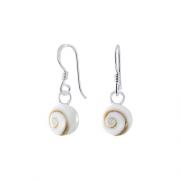 Wholesale 925 Sterling Silver Shiva Eye Shell Round Dangle Earrings 