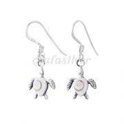 Wholesale Silver Oxidized Turtle With Dangling Shiva Eye Earrings