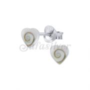 Wholesale Sterling Silver Heart Shiva Eye Stud Earrings