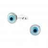 Silver Evil Eye Round Shape Stud Earrings