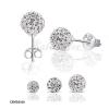  925 Sterling Silver Crystal Sphere Stud Earrings