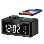 Wholesale New Bluetooth Radio Alarm Clock Speaker Wireless Charging 