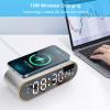 Tabletop Wireless Charger Alarm Clock For Smartphones 