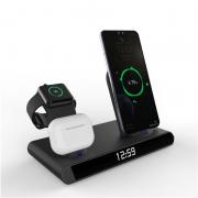 Wholesale 3 In 1 Wireless Charger Station With Clock For LG, Samsung