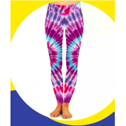 Wholesale Ladies Tie Dye Looking Print  Seamed Leggings 