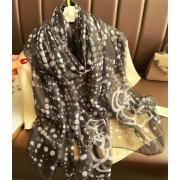 Wholesale White Dots Print Mesh Fabric Light Scarf