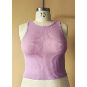 Wholesale Small 8 Shape Plaits Design Round Neck Seamless Tank Top