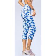 Wholesale Cover Stitch Tie Dye Looking Print Capri 3/4 Leggings 