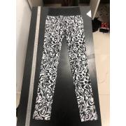 Wholesale Women Floral Design Black&white Slim Winter Leggings 