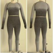 Wholesale Ladies Gradient Dyeing Long Sleeves Sports Set