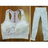 Ladies Stone Wash  Sports Set Mesh Padded Bra And Leggings