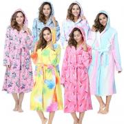 Wholesale Print Flora ,rainbow Etc Flannel Bathrobe Payjama