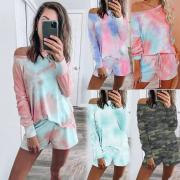 Wholesale Ladies Print Yummy  Leisurewear T-shirt+shorts