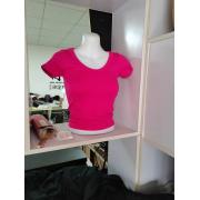 Wholesale  Ladies Ribs Cropped  Short Sleeves T-shirt 