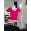  Ladies Ribs Cropped  Short Sleeves T-shirt 