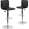Flash Furniture Vincent 2Pack Modern Gray Vinyl Adjustable Bar Stool With Back Counter Height Swivel Stool With Chrome Pedestal Base wholesale