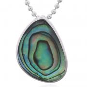 Wholesale 925 Silver Round-Corner Triangle Abalone Pendant