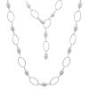 Sterling Silver Large Link Freshwater Pearl Necklace