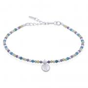 Wholesale Mixed Gemstone Bead Bracelet 925 Silver Cowrie Shell Charm