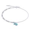 925 Figaro & Snake Chain Bracelet With Turquoise