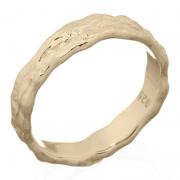 Wholesale Gold Plated Hammered Textured Sterling Silver Ring