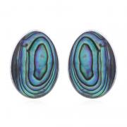 Wholesale Oval Abalone Shell 925 Silver Stud Earrings
